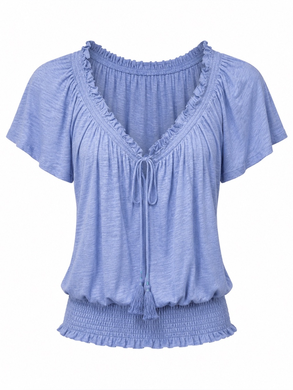 We the Free light blue boho top, XS